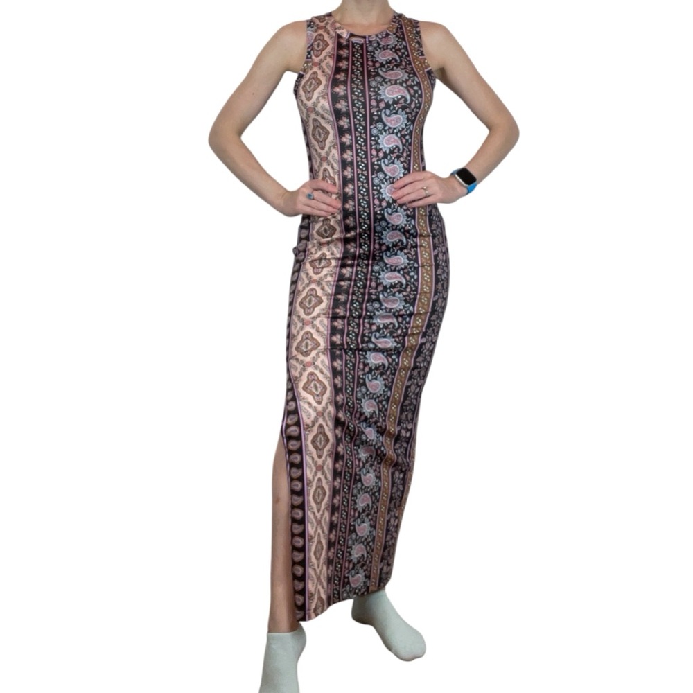 SHEIN Small Boho Paisley Print Sleeveless Maxi Dress NWOT